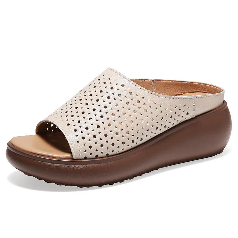 🔥Women's Leather Bottom Thick-soled Sandals