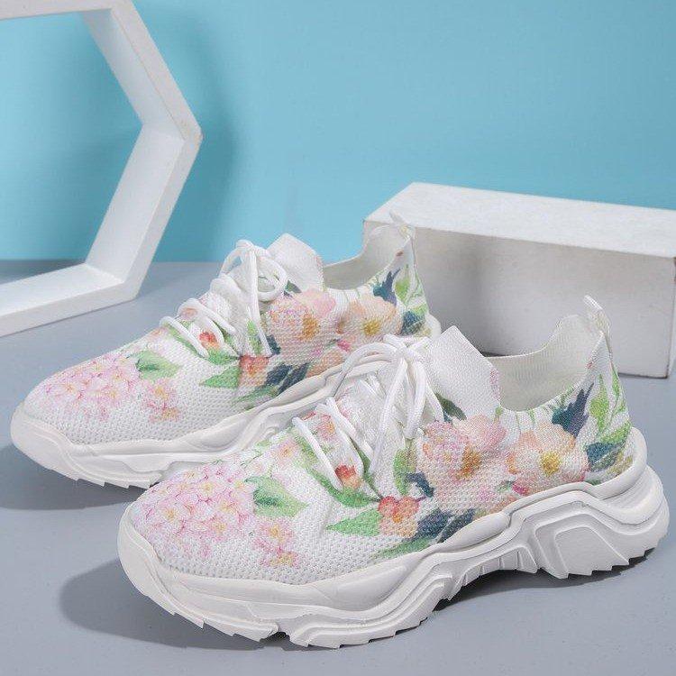 🔥Last Day 60% OFF — Floral Print Lace-up Breathable Orthopedic Sneakers