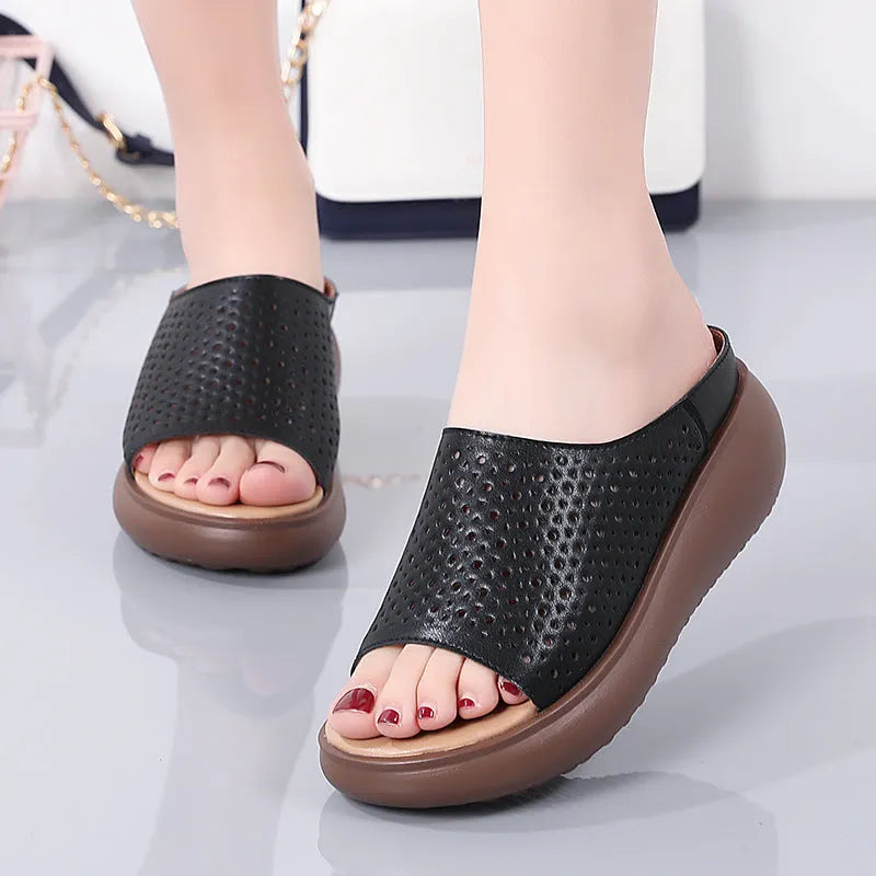 🔥Women's Leather Bottom Thick-soled Sandals