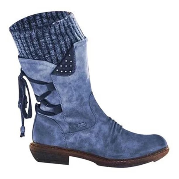🔥Last Day Promotion 75% OFF - Women's winter low barrel orthotic bow support wool warm boots
